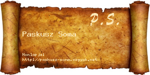 Paskusz Soma névjegykártya